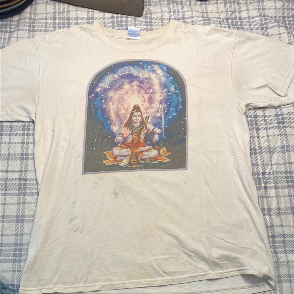 Cream Graphic T-Shirt with Spiritual Design